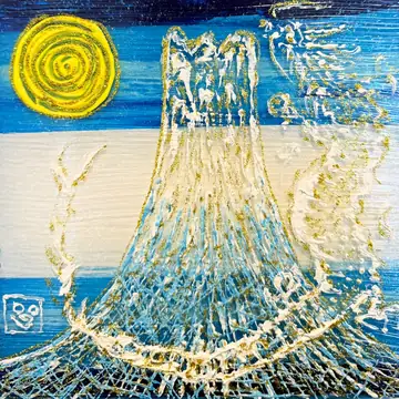 上野一郎《富士與龍》No.20001，20×20 cm