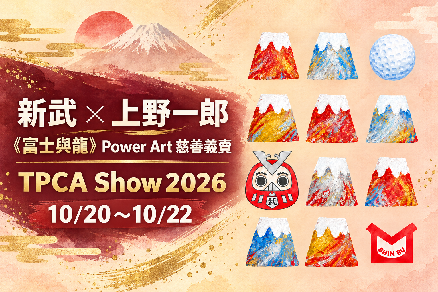 新武 × 上野一郎《富士與龍》Power Art 慈善義賣|TPCA Show 2026 10/20~10/22